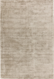 Viskose-Teppich Handgewebt Luxus | Designerteppich Wohnbereich | Samtiger Bodenbelag | Klassisches Muster | Taupe, 160x230 cm, 17mm Gesamthöhe | Bari von Kadima Design