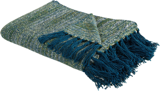 Kuscheldecke PAIRE Stoff 130 x 170 cm Blaugrün