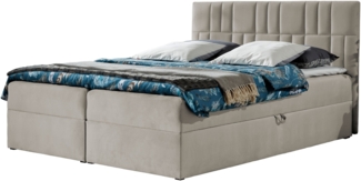 Boxspringbett Trifoli III, Beige, 140x200 cm