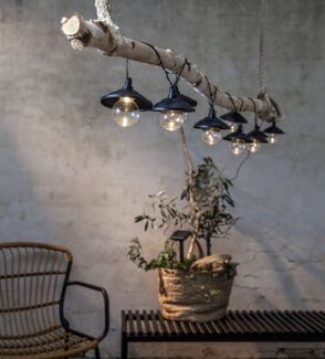 LED-Solar-Lichterkette "Globe Shade", schwarz