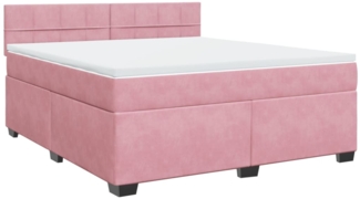 vidaXL Boxspringbett mit Matratze Rosa 180x200 cm Samt 3286383