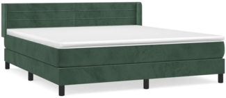 vidaXL Boxspringbett mit Matratze Dunkelgrün 160x200 cm Samt 3131030