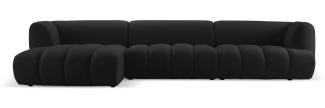 Micadoni Modulares Ecksofa Harry 5-Sitzer Links Samtstoff Schwarz