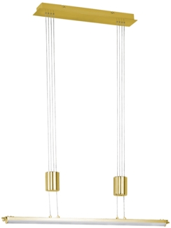 LED Hängeleuchte, Metall, messing, Höhenverstellbar, L 76 cm