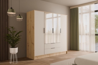 ALTDECOR Drehtürenschrank KOLIN (Kleiderschrank Garderobenschrank mit viel Stauraum, Moderner Schrank) Vielseitiger Drehtürenschrank mit Spiegeltüren Spiegel Flügeltüren