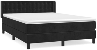 vidaXL Boxspringbett mit Matratze Schwarz 140x190 cm Samt 3131197
