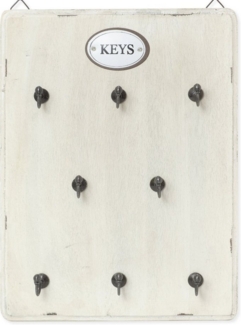 Moritz Schlüsselbrett 25x33 cm Keys 8 Haken weiß, Schlüsselboard