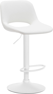 DELUKE® Barhocker JAKSON - Weiß, Kunstleder, Weiß Barhocker mit Lehne Barstuhl Tresenhocker Tresenstuhl Kneipenhocker Kneipenstuhl