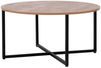 Happy Home Couchtisch Runder Couchtisch Holzoptik Beistelltisch Sideboard für Wohnzimmer