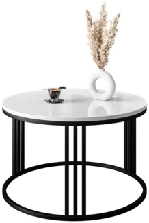 Lookway Couchtisch LORI mit Hochglanz Platte (1x Couchtisch), Durchmesser: ⌀70 cm
