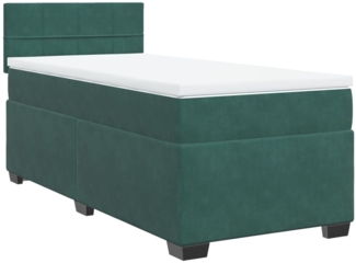 vidaXL Boxspringbett mit Matratze Dunkelgrün 90x190 cm Samt 3286201