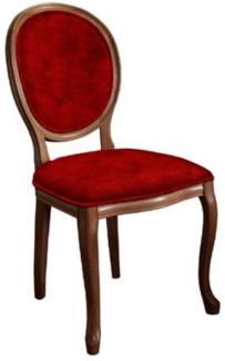 Casa Padrino Barock Esszimmerstuhl Bordeauxrot / Braun - Handgefertigter Antik Stil Stuhl - Esszimmer Möbel im Barockstil