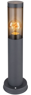 Sockelleuchte, Edelstahl, anthrazit, rauch, H 45 cm