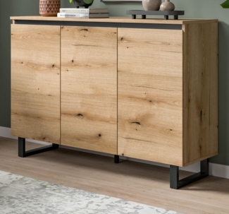 Sideboard Gelia in Eiche und schwarz 120 cm