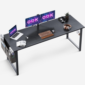 ODK Schreibtisch 160 x 55 x 73,5 cm Schwarz Computertisch Bürotisch mit