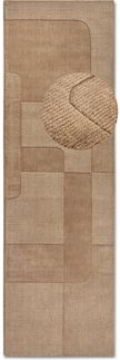 Villeroy & Boch Wollteppich Charlotte, rechteckig, Höhe: 10 mm, Läufer, Handgewebt, Wolle, Natur, Läufer, Wohnzimmer, Geometrie