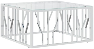 vidaXL Couchtisch 80x80x40 cm Edelstahl und Glas 350057