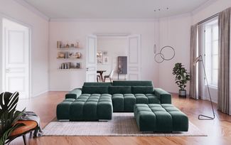 COTTA Ecksofa Orion L-Form, mit 2x Kopfteilverstellung & 3 Nierenkissen