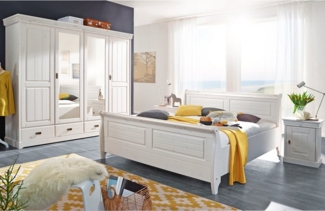 expendio Schlafzimmer-Set Wilma 22, (Spar-Set, 4-tlg), Kiefer / weiß gewachst - weiß