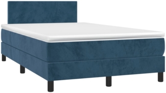 vidaXL Boxspringbett mit Matratze Dunkelblau 120x190 cm Samt 3269829