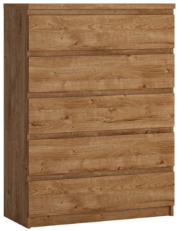 Schubkastenkommode mit 5 Schubladen in Eiche Nb. FORTALEZA-129, B/H/T ca. 82,8/113,9/40 cm