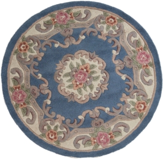 FLAIR RUGS Wollteppich Aubusson, rund, Höhe: 10 mm