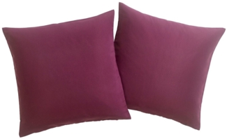 my home Dekokissen Raja, einfarbig, Kissenhüllen ohne Füllung, 40 x 40 cm, 2er-Set, Mikrofaser