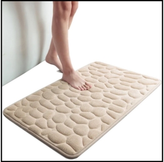 LIVINA HOME Badematte Badteppich rutschfeste Badematten, Memory Foam, Schaum Badteppich, Memory Schaum, rutschhemmend beschichtet, Steinoptik, trockene und schimmelresistente Badedecke, schnell trocknend, wasserabsorbierend, weich, Memory Foam, Schaum-...