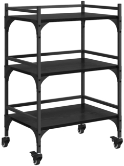 vidaXL Küchentrolley Schwarz Eichen-Optik 50 x 35 x 75,5 cm 883017