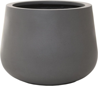 VIVANNO Blumentopf Fiberglas GIRAR Rund - Grau Beton-Design (1 St), 36x27 cm