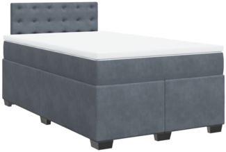 vidaXL Boxspringbett mit Matratze Dunkelgrau 120x200 cm Samt 3286295