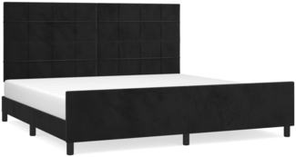vidaXL Bettgestell mit Kopfteil Schwarz 200x200 cm Samt, Härtegrad: H2 [3125777]