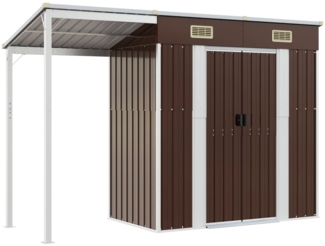 vidaXL Gartenhaus mit Schleppdach Braun 277x107x181 cm Stahl 364527