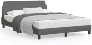 vidaXL Bettgestell "Dover" Dunkelgrau 140x190 cm Stoff 373166