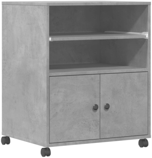 vidaXL Druckerständer mit Rollen Betongrau 60x48x74 cm 840635
