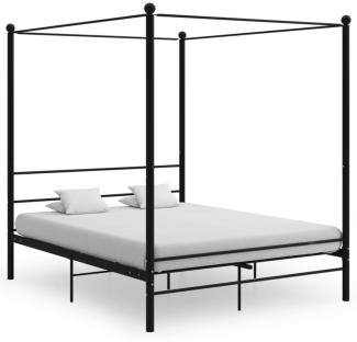 vidaXL Himmelbett Schwarz Metall 160x200 cm 325063