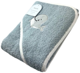 Baby Kapuzenbadetuch » Badetuch 75 x 75 cm » Kleinkind Bade Handtuch mit Kapuze » 100% reine Baumwolle - Blau