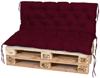TexDeko Palettenkissen TexDeko-Garden Palettenauflage mit Rückenlehne gesteppt 120 x 60 x 50, (Sitzfläche 120x60 cm + Rückenlehne 120x50 cm)