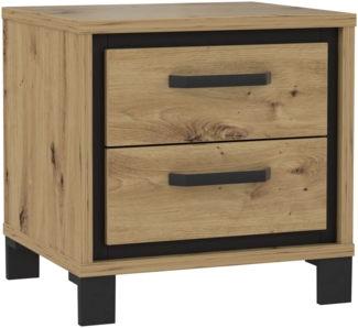 Nachtkommode >TRONDHEIM< in Artisan Eiche / Schwarz Eiche