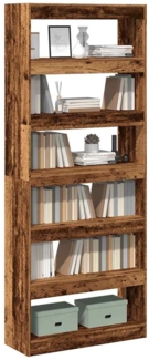 Bücherregal/Raumteiler Altholz-Optik 80x30x198 cm 856816