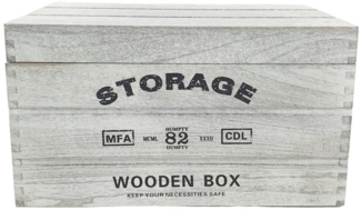 sesua Holzkiste Deko Holzkiste Storage aus Holz weiß grau