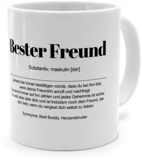 PhotoFancy Tasse mit Definition 'Bester Freund' - Tasse mit Spruch, Tasse Standard - Weiß