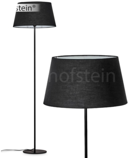 hofstein Stehlampe Stehlampe aus Metall/Stoff in Schwarz/Weiß, ohne Leuchtmittel, Schirm (45 cm) u. Fußschalter, 154,5 cm, 1 x E27, ohne Leuchtmittel