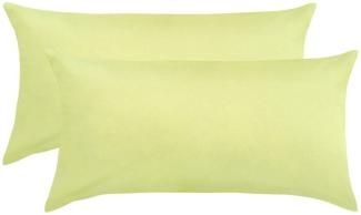 BettwarenShop Single Jersey Kissenbezug Ulm 2er Pack|40x80 cm| hellreseda