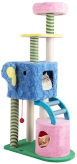 COSTWAY Kratzbaum, Katzenbaum, mit 2 Höhlen, Leiter, Ball, 154 cm