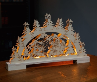 IC Winterworld LED Schwibbogen LED Lichterbogen aus Holz mit 10 LED beleuchtet, warm-weiß, mit Timer, moderne Weihnachtsdeko