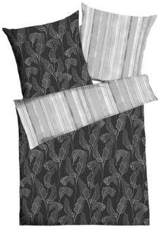 JACK Bettwäsche 135x200cm Blättertraum Schwarz Kaeppel, Biber, 2 teilig, Blättertraum, Wendeset