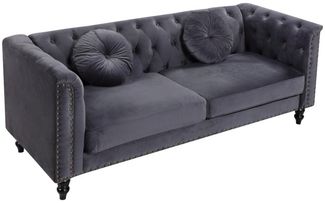 3-Sitzer-Sofa TURNER - Samt - Anthrazit