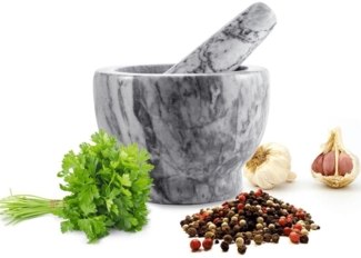 Mörser mit Stössel 2tlg aus Marmor Ø13 Schlegel Zerkleinerer Gewürzmörser 2,3 kg