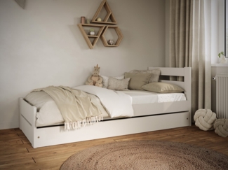 Bjird Kinderbett Jugendbett mit geräumiger Schublade 160x80 / 180x90 cm (optional mit Matratze), Modernes Design und hohe Qualität